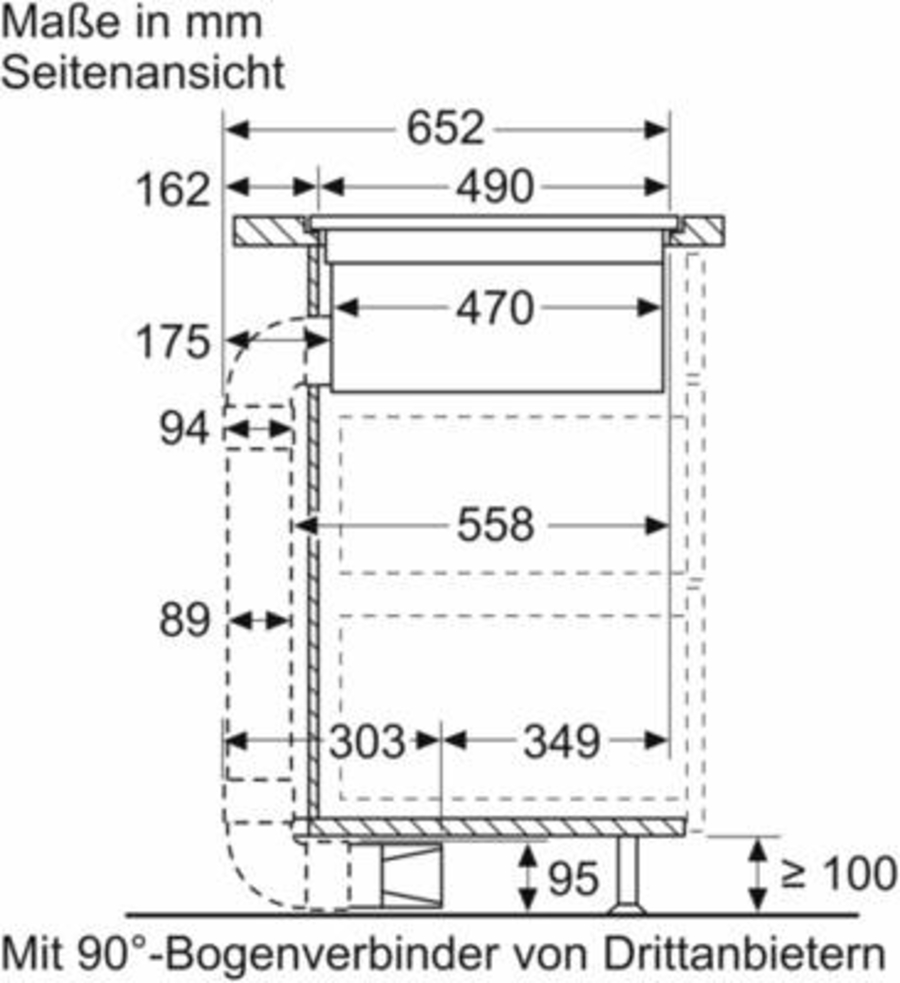 Siemens EX801LX57E Induktionskochfeld Autark mit Kochfeldabzug rahmenlos, flächenbündig, schwarz 