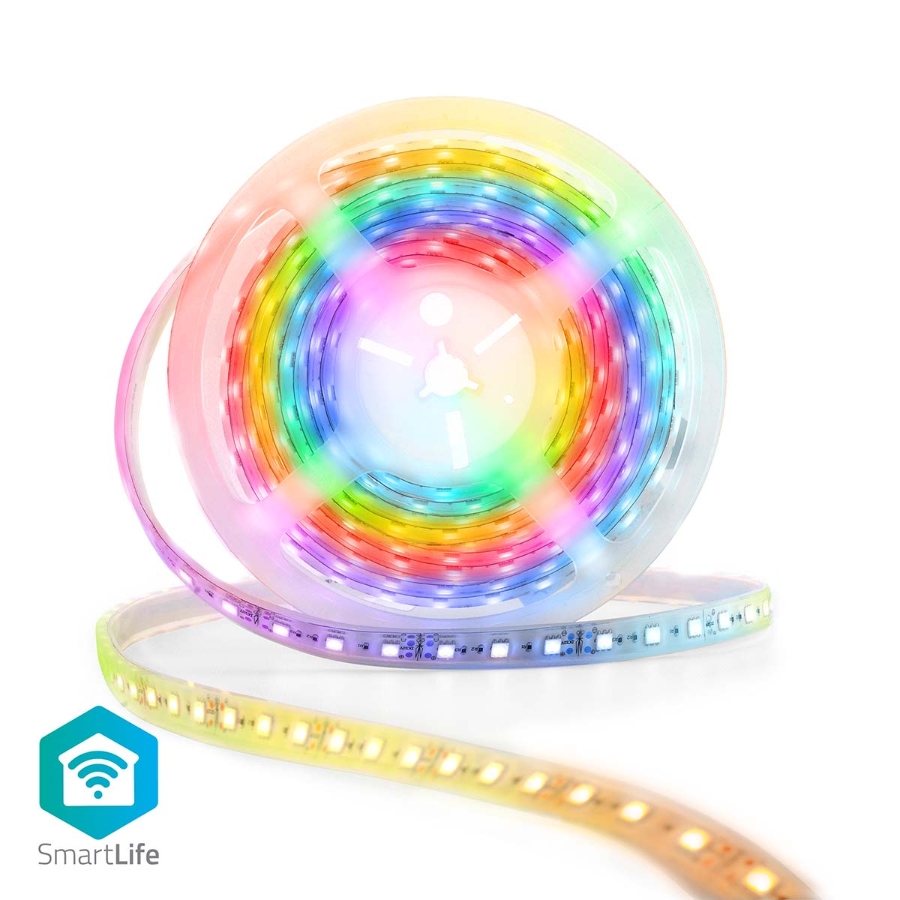 Nedis WIFILS51CRGB SmartLife LED-Streifen 5,00 m Wi-Fi | Mehrfarbig | SMD | 5.00 m | IP65 | 2700 K | 960 lm |