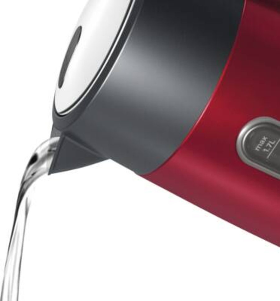 Bosch TWK4P434 DesignLine Wasserkocher  Rot-Schwarz
