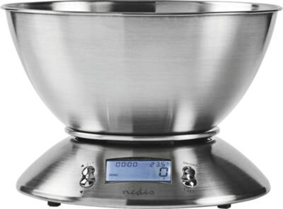Nedis KASC111SI Küchenwaage Digital | Edelstahl | Timerfunktion 