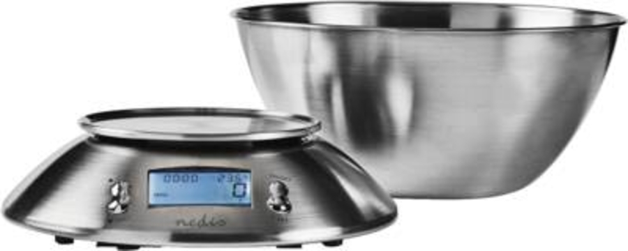 Nedis KASC111SI Küchenwaage Digital | Edelstahl | Timerfunktion 