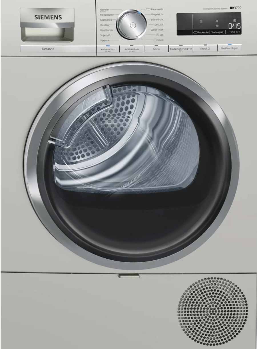 Siemens WT47XMS1 Wärmepumpentrockner Silber-Inox 8kg A+++ 