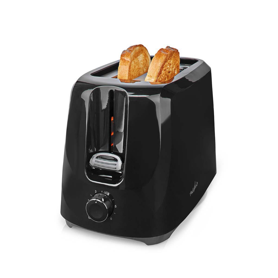 Nedis KABT150EBK Toaster 2 Steckplätze | Bräunungsstufen: 6 | Schwarz