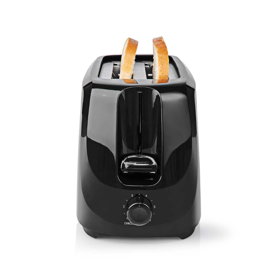 Nedis KABT150EBK Toaster 2 Steckplätze | Bräunungsstufen: 6 | Schwarz