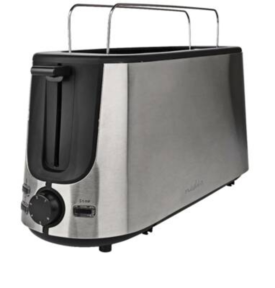 Nedis KABT310EAL Toaster Edelstahl Serie | 1 Steckplätz | Bräunungsstufen: 6 