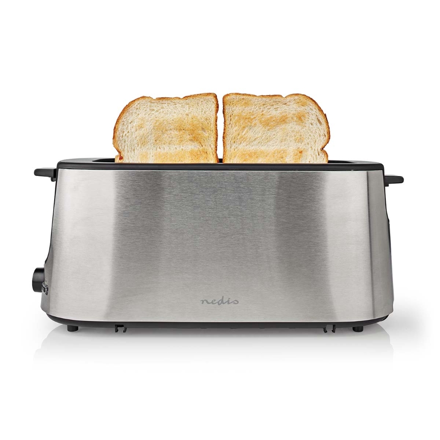 Nedis KABT310EAL Toaster Edelstahl Serie | 1 Steckplätz | Bräunungsstufen: 6 