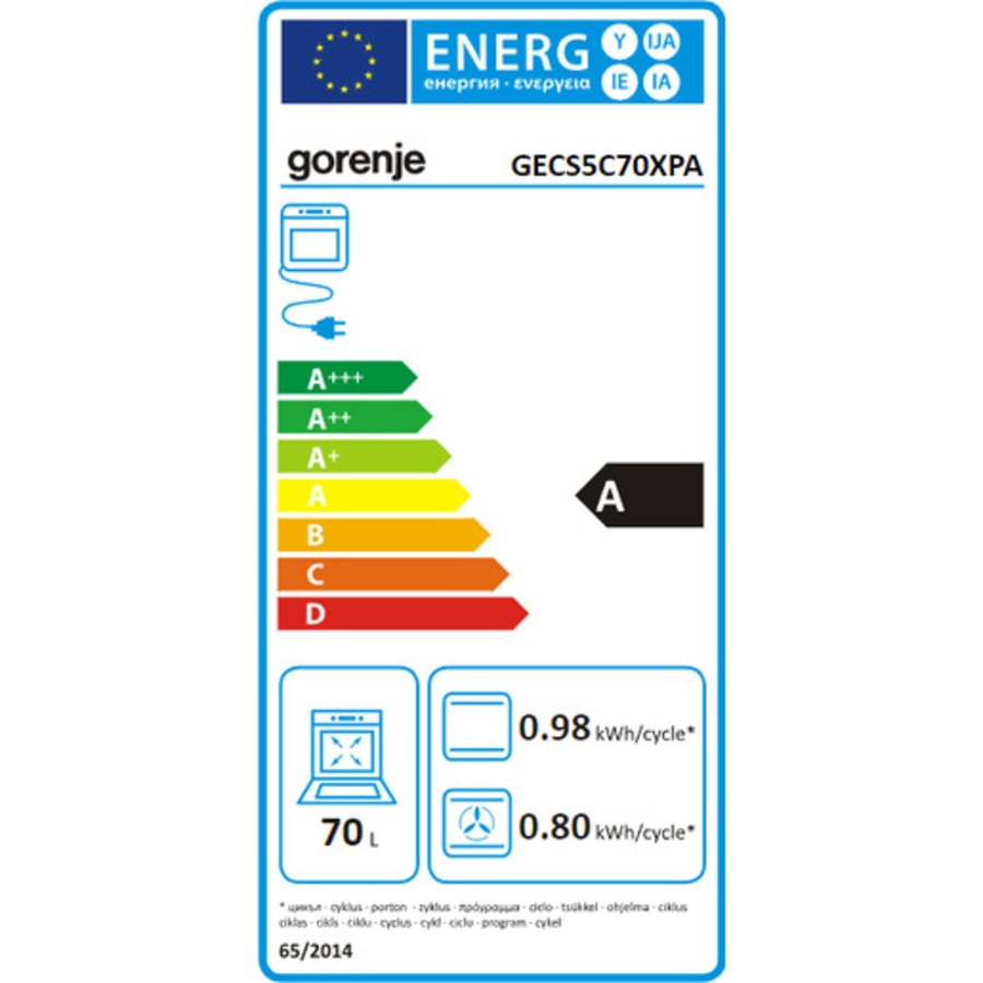 Gorenje GECS5C70XPA Elektroherd  Edelstahl Standgerät 50cm  