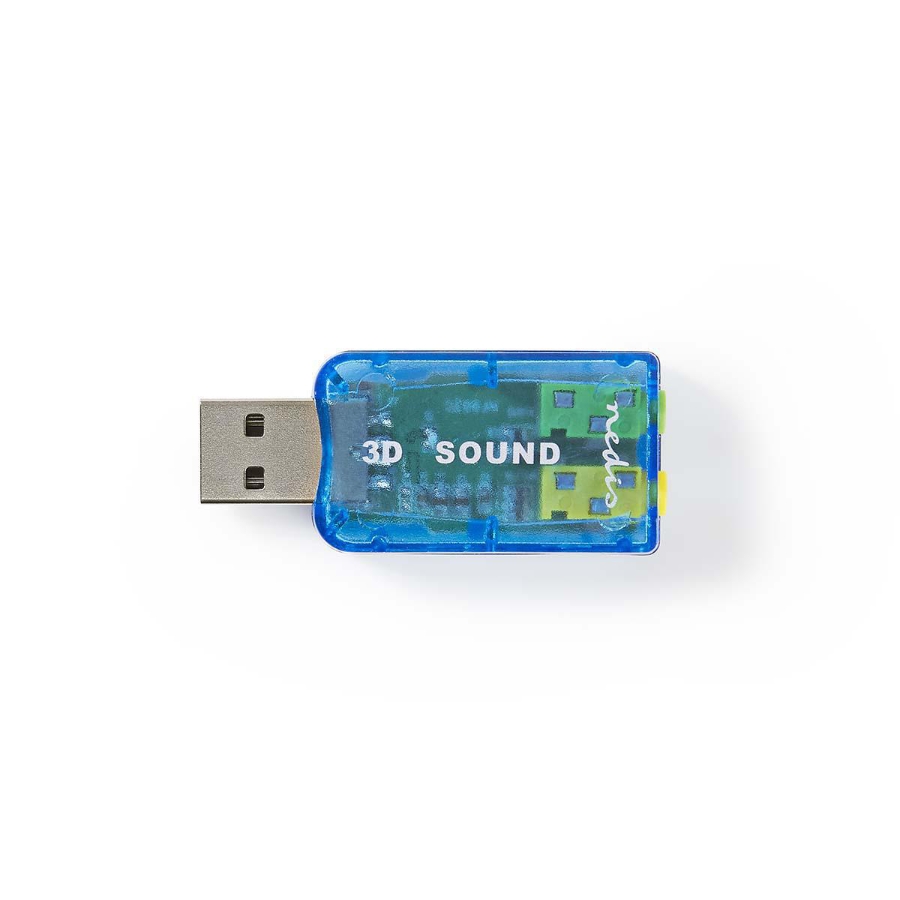 Nedis USCR10051BU Soundkarte 5.1 | USB 2.0 | Mikrofonanschluss: 1x Headset Verbindung: 3.5 mm Male