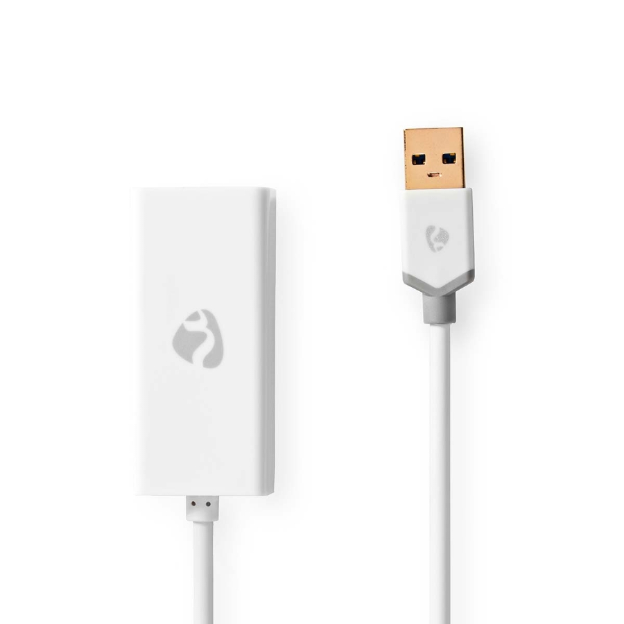Nedis CCBW61950WT02 USB-A Adapter USB 3.2 Gen 1 | USB-A Stecker | RJ45 Buchse | 1 Gbps | 