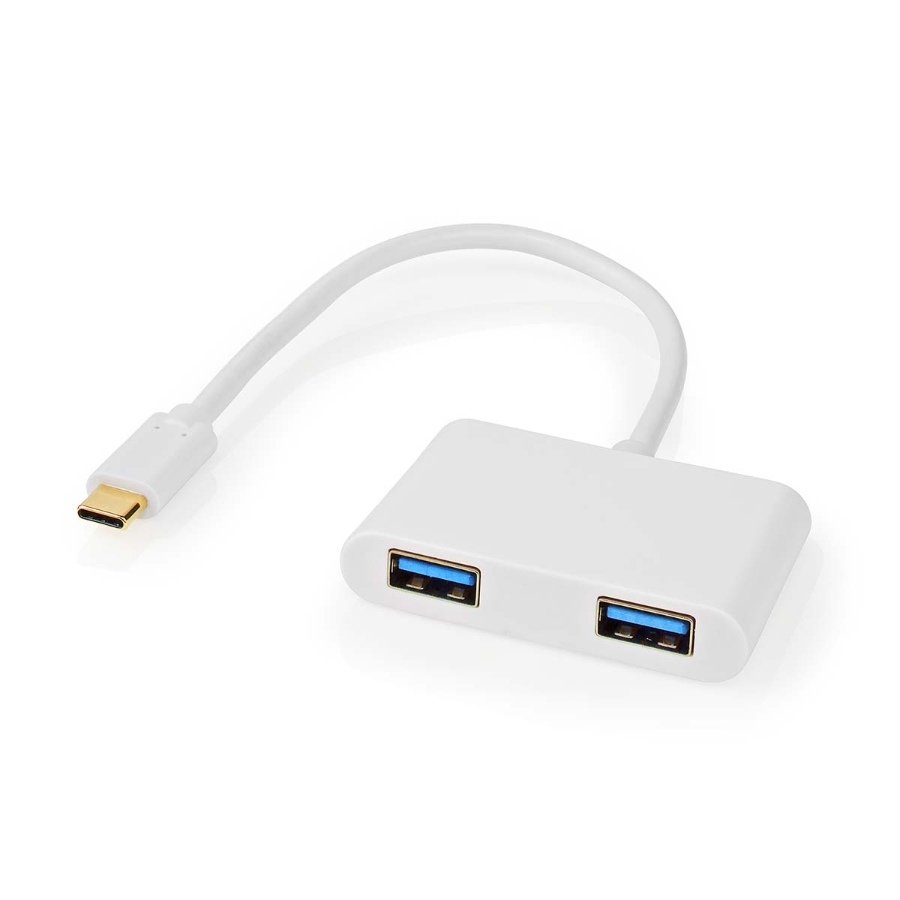Nedis CCGP65960WT02 USB Multi-Port-Adapter USB 3.2 Gen 1 | USB-C™ Stecker | 2x USB-A | 5 Gbps 