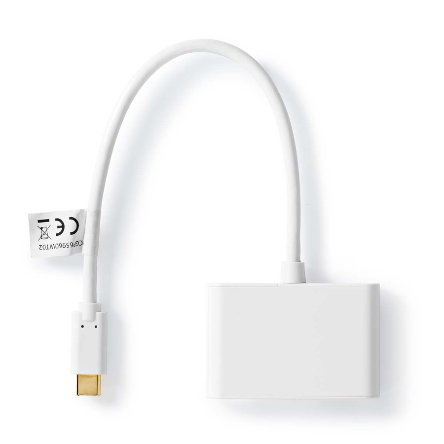 Nedis CCGP65960WT02 USB Multi-Port-Adapter USB 3.2 Gen 1 | USB-C™ Stecker | 2x USB-A | 5 Gbps 