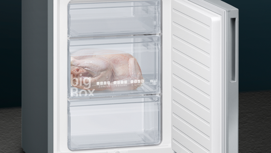 Siemens KG39E8IBA Q500 Stand Kühl- Gefrierkombination, 60cm, 343L antiFingerprint, lowFrost, bottleRack, Edelstahl