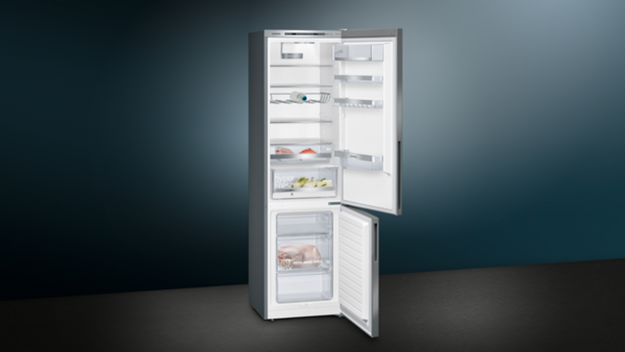 Siemens KG39E8IBA Q500 Stand Kühl- Gefrierkombination, 60cm, 343L antiFingerprint, lowFrost, bottleRack, Edelstahl