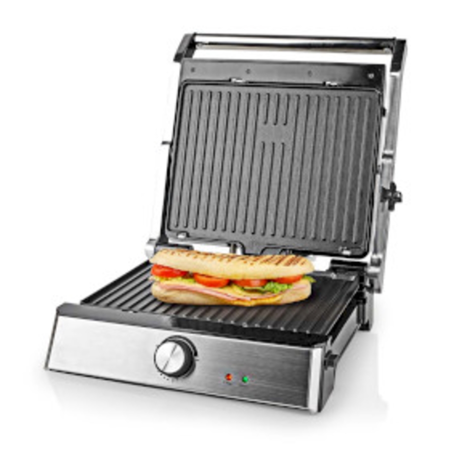 Nedis KAGR151FSR Edelstahl 2000 W | 29 x 23 cm | Einstellbare Temperaturregelung |