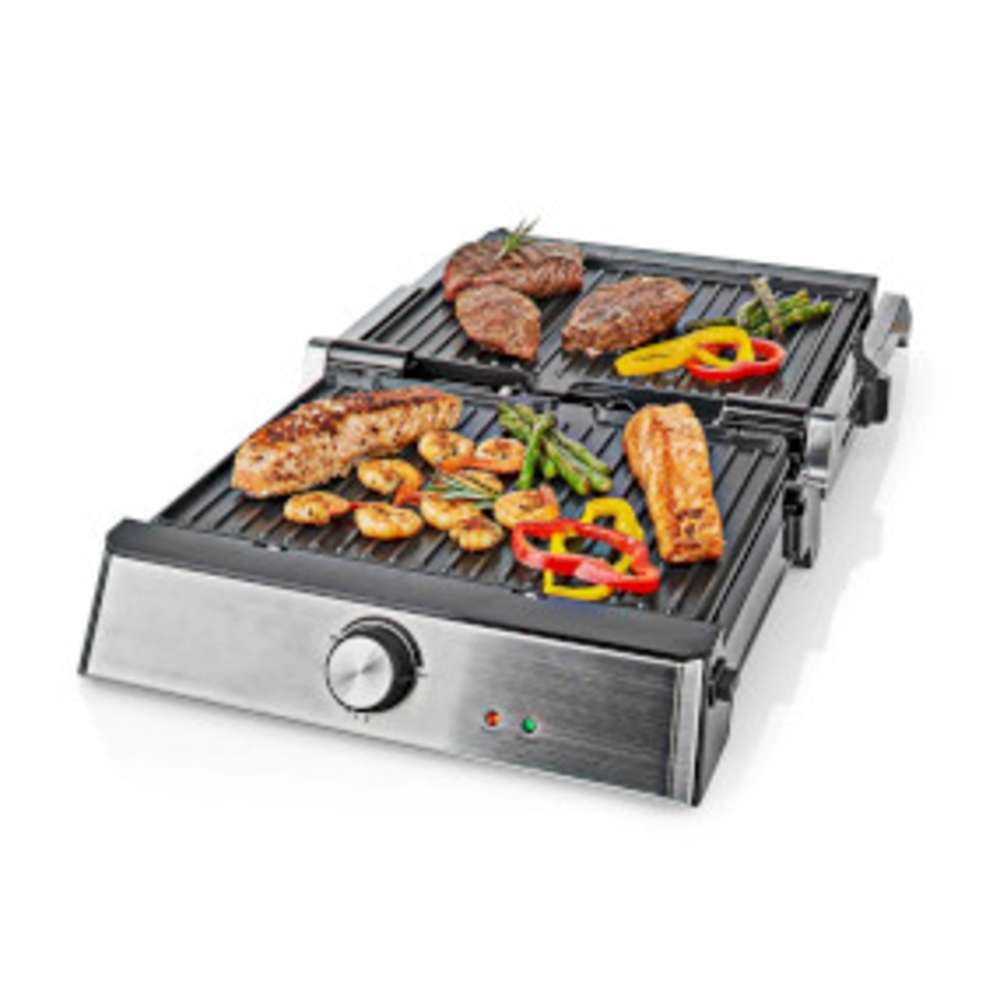 Nedis KAGR151FSR Edelstahl 2000 W | 29 x 23 cm | Einstellbare Temperaturregelung |