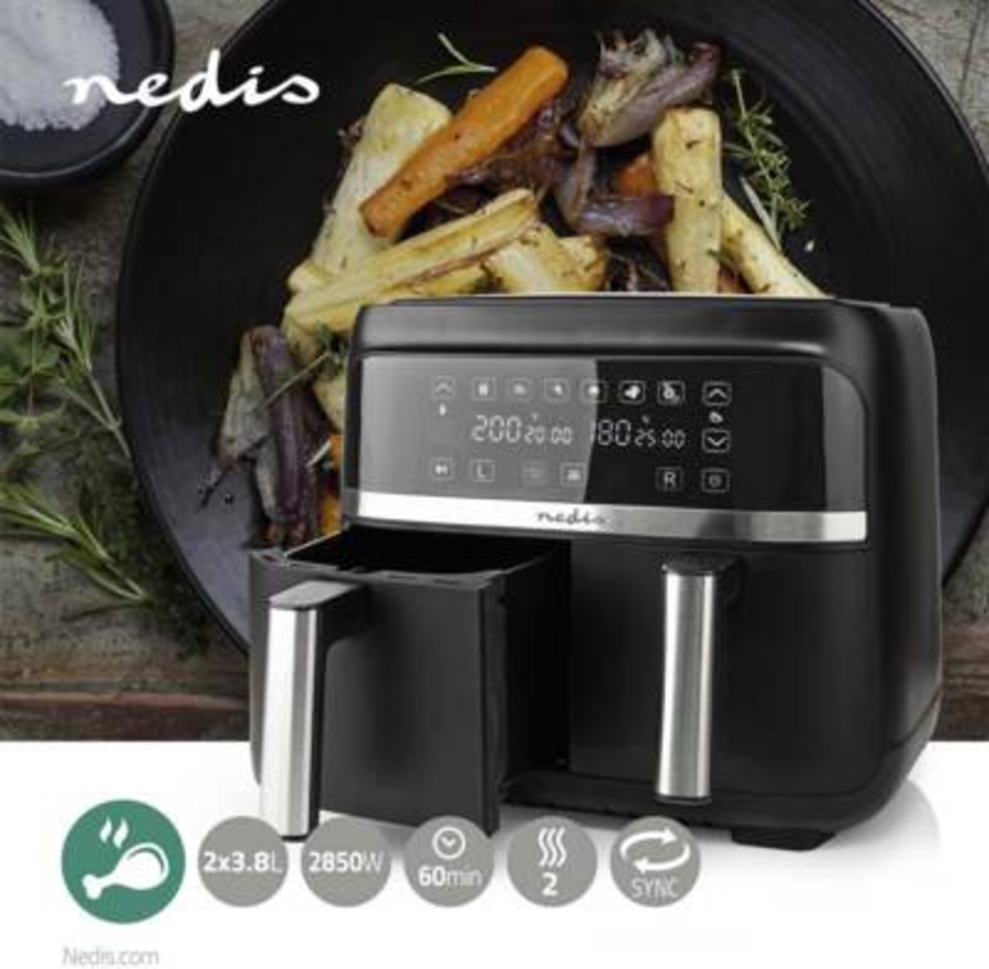 Nedis KAAFD350EBK Heißluft-Fritteuse Schwarz 