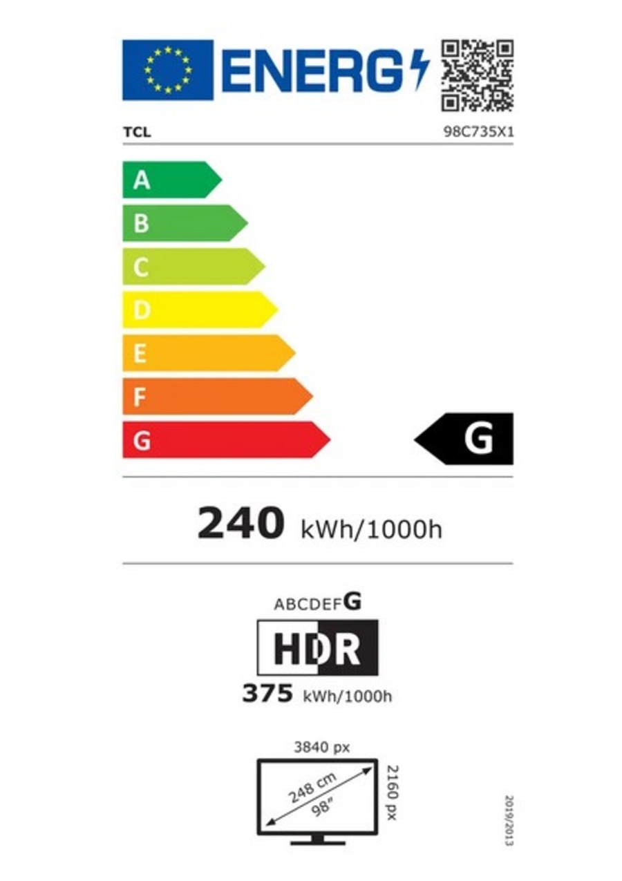 TCL 98C735 Flat98 Zoll (248 cm), QLED 4K, SMART TV, Google TV Wireless LAN,Bluetooth,Android Fernseher