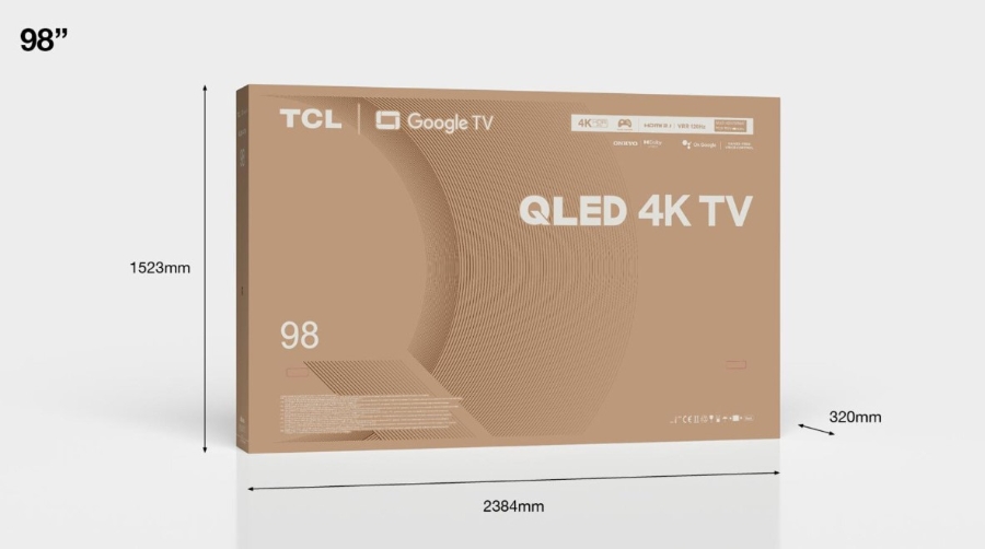 TCL 98C735 Flat98 Zoll (248 cm), QLED 4K, SMART TV, Google TV Wireless LAN,Bluetooth,Android Fernseher