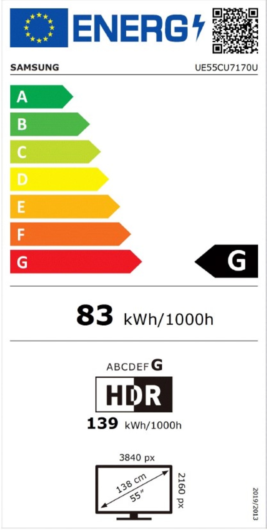 Samsung UE55CU7170 55"(139 cm) Crystal UHD Fernseher SmartTV ,4K 