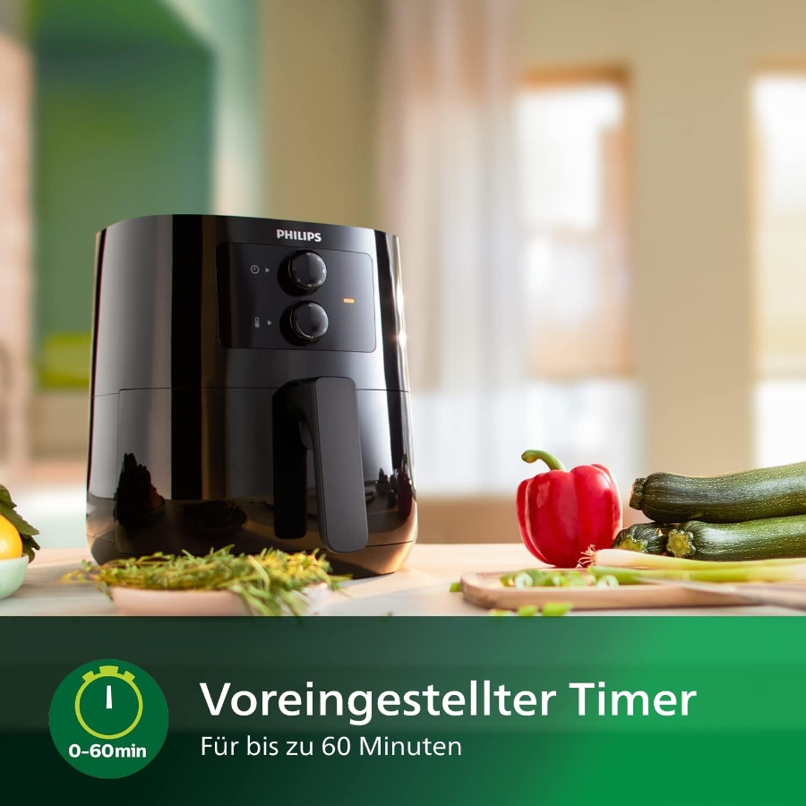 Philips HD9200/90 Airfryer L Essential Compact  Heißluftfritteuse 1400 Watt Schwarz