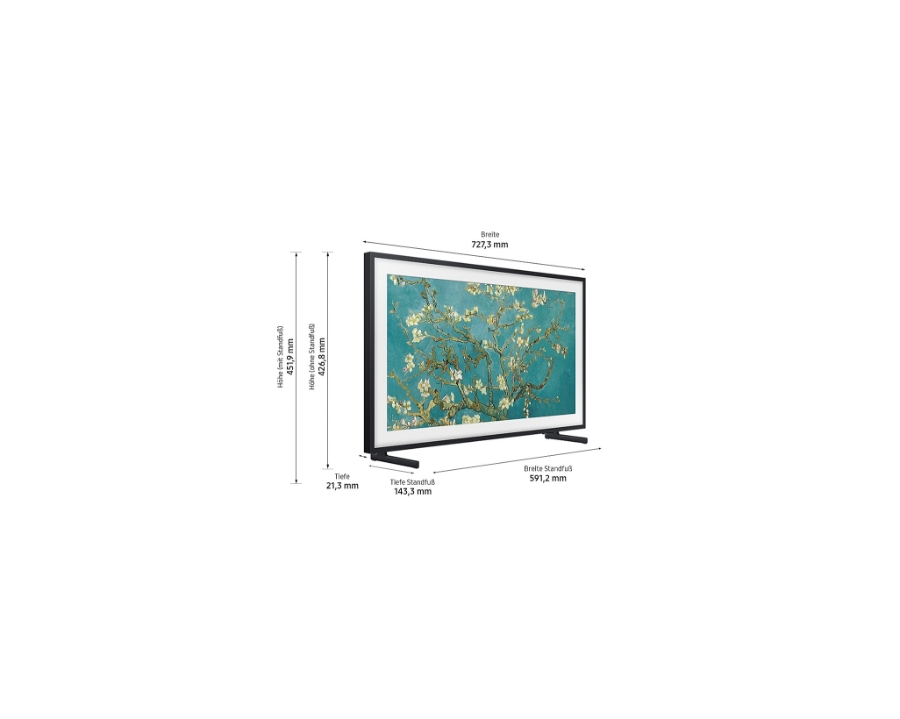 Samsung QE32LS03CBUXXN Frame (2023)  32" (80 cm) FullHD  Fernseher HDR QLED-TV inkl. One Connect Box Mini, No Gap-Wallmount