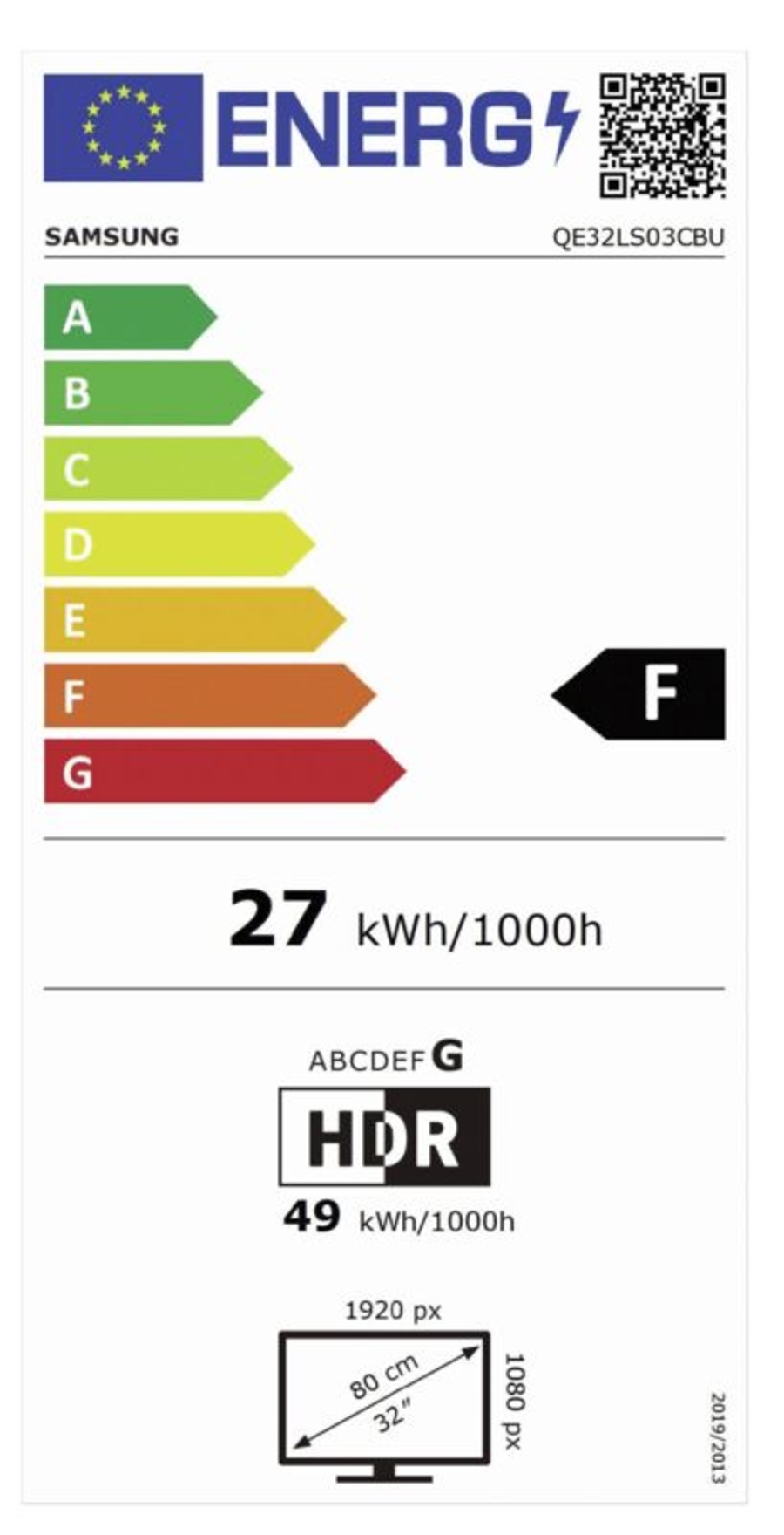 Samsung QE32LS03CBUXXN Frame (2023)  32" (80 cm) FullHD  Fernseher HDR QLED-TV inkl. One Connect Box Mini, No Gap-Wallmount