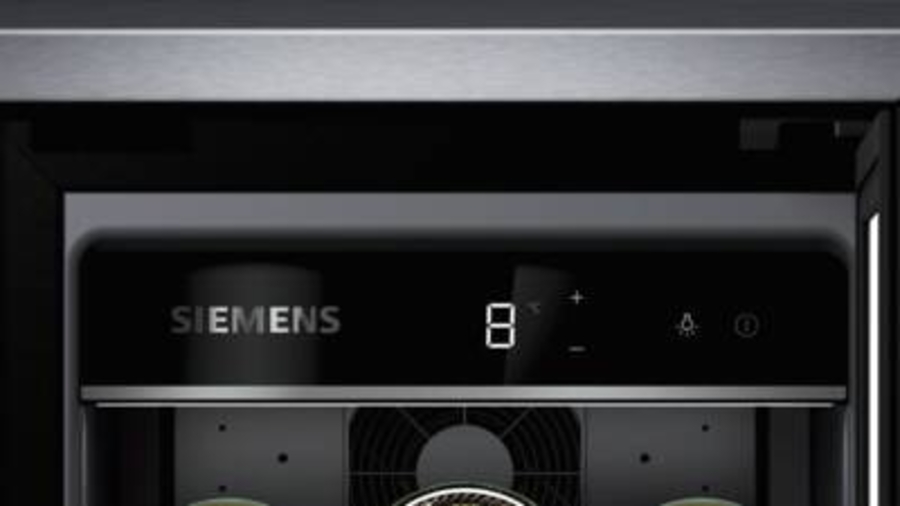 Siemens KU20WVHF0 iQ500 Weinkühlschrank mit Glastür, 82 x 30 cm Schwarz