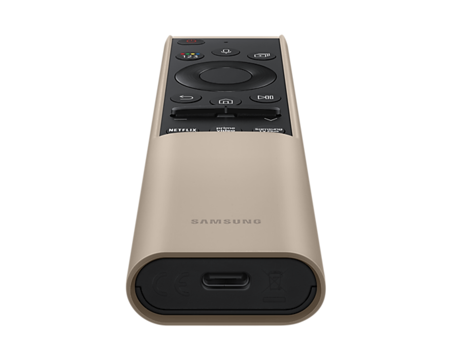 Samsung VG-TM2180ES/XC Solarfernbedienung (BT) in schwarz  mit Hülle in Farbe Sand Beige für rutschfesten Griff