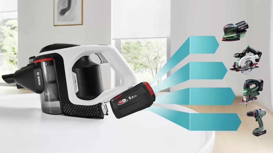 Bosch BHZUB1850 Wechsel-Akku Power for All 18V 5.0Ah geeignet für  alle kabellosen Unlimited Akku-Staubsauger extra lange