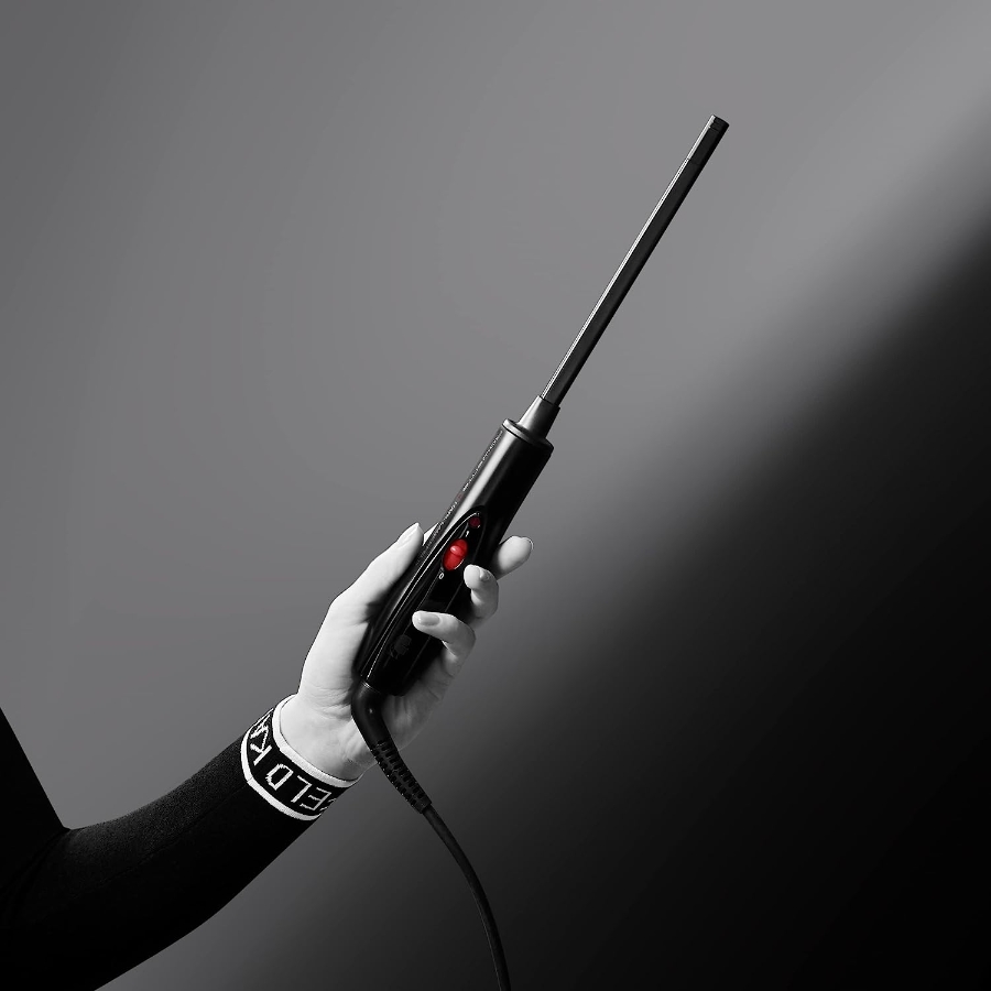 Rowenta CF311L Curls Forever Karl Lagerfeld Lockenstab Schwarz-Rot extra-schmaler 10 mm Durchmesser,konstante 180°C