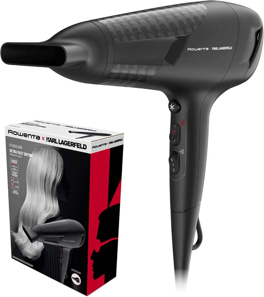Rowenta CV591L Karl Lagerfeld Powerline Haartrockner 2100 Watt, Ionen-Booster,energiesparender Motor, Kaltlufttaste,