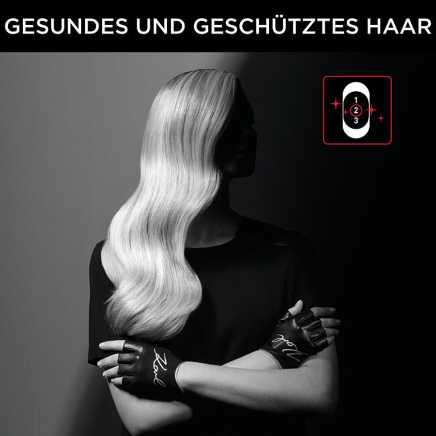 Rowenta CV591L Karl Lagerfeld Powerline Haartrockner 2100 Watt, Ionen-Booster,energiesparender Motor, Kaltlufttaste,