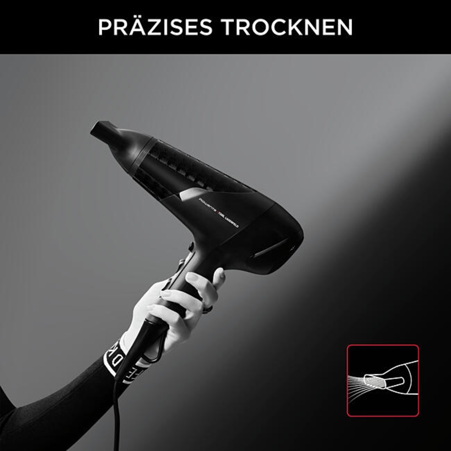 Rowenta CV591L Karl Lagerfeld Powerline Haartrockner 2100 Watt, Ionen-Booster,energiesparender Motor, Kaltlufttaste,