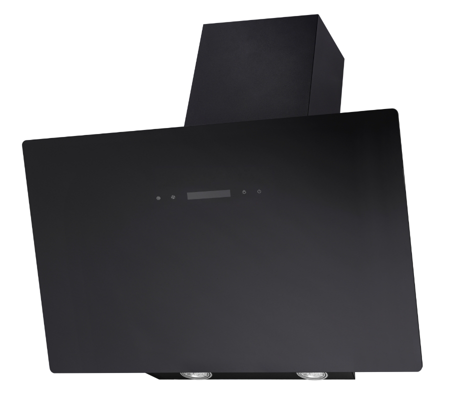 bkitchen DU1-80 Dunstabzugshaube 80 cm Schwarz  Schräg-Design - 550 m³/h