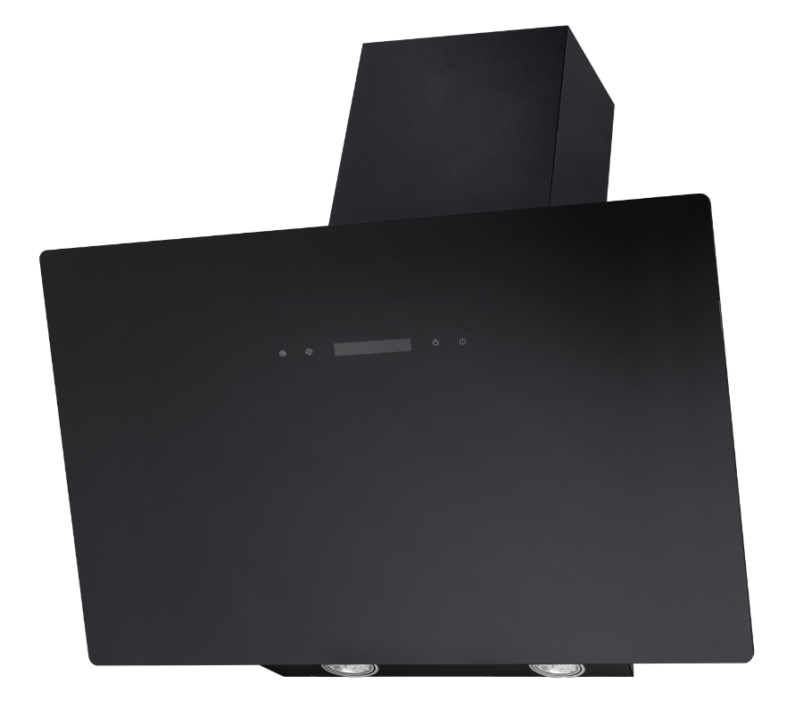 bkitchen DU1-80 Dunstabzugshaube 80 cm Schwarz  Schräg-Design - 550 m³/h