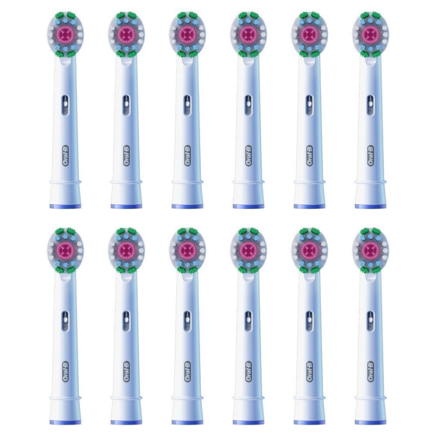 Oral-B Pro 3D White 12er FFU Aufsteckbürsten für elektrische Zahnbürste, X-förmige Borsten,