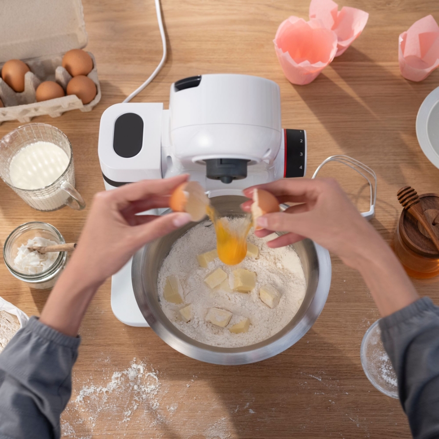 Bosch MUMS2EW00 Küchenmaschine Edelstahl-Weiss Edelstahl-Schüssel 3,8 L