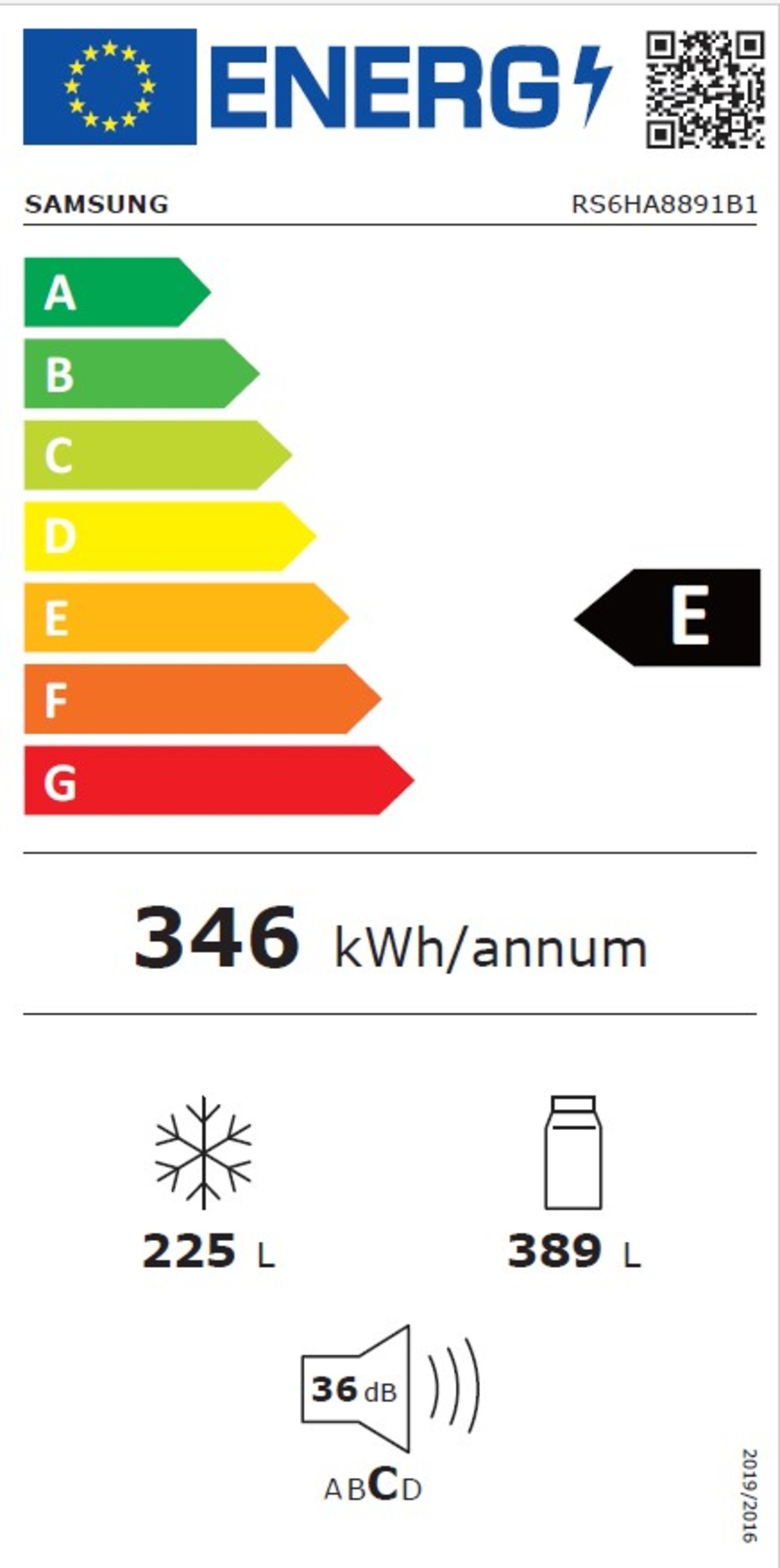 Samsung RS6HA8891B1 Side by Side Family Hub Schwarz 