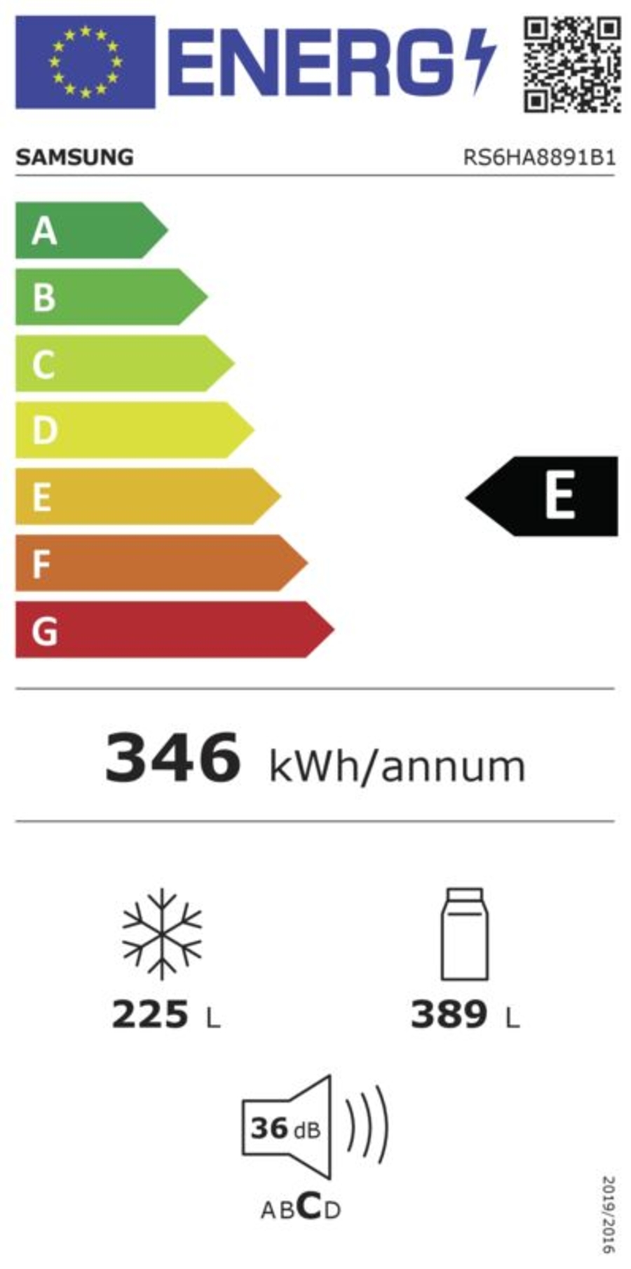 Samsung RS6HA8891B1 Side by Side Family Hub Schwarz 