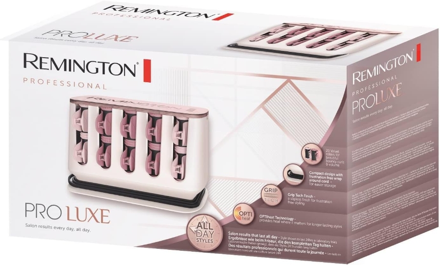 Remington H9100 Lockenwickler aufheizbar,  OPTIheat-Technologie,zwei Größen (25 mm, 32 mm), rosa/schwar