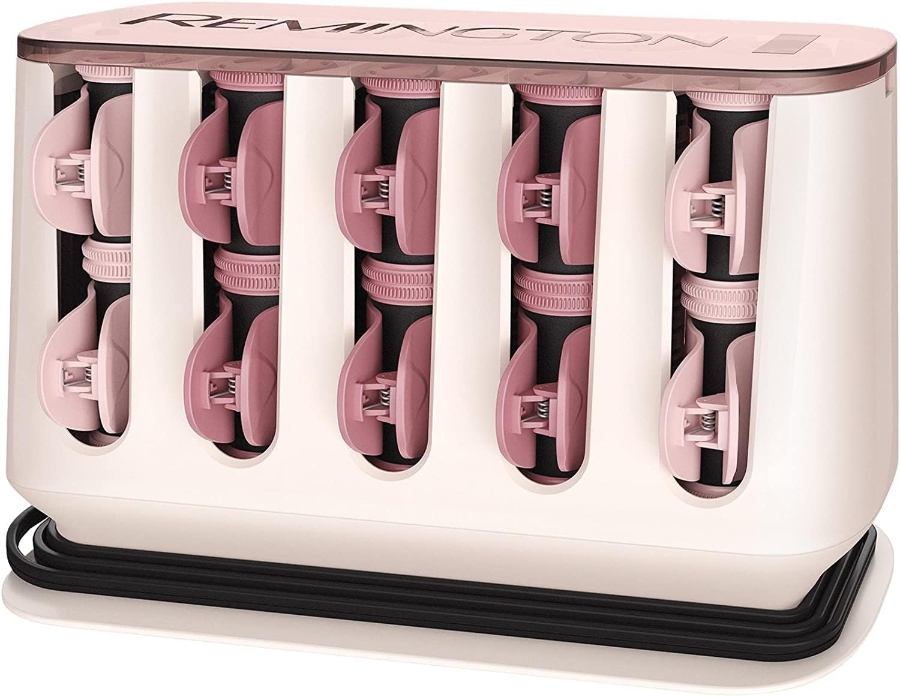 Remington H9100 Lockenwickler aufheizbar,  OPTIheat-Technologie,zwei Größen (25 mm, 32 mm), rosa/schwar