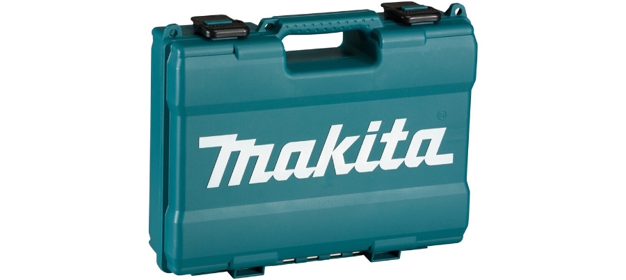 Makita HP333DSAW Akku-Schlagbohrschrauber in Weiß im Transportkoffer mit einem 2,0 Ah Akku und Ladegerät. 