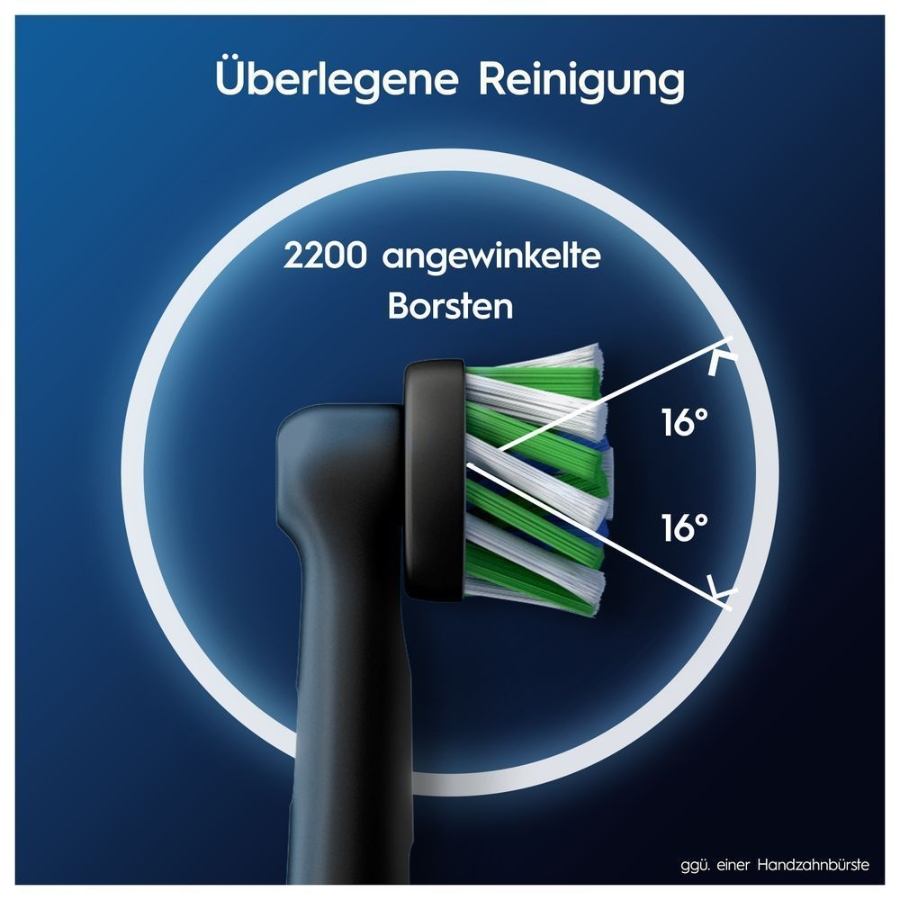 Oral-B Pro CrossAction Aufsteckbürsten Schwarz 10er  für elektrische Zahnbürste, X-förmige Borsten