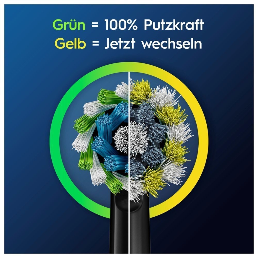 Oral-B Pro CrossAction Aufsteckbürsten Schwarz 10er  für elektrische Zahnbürste, X-förmige Borsten