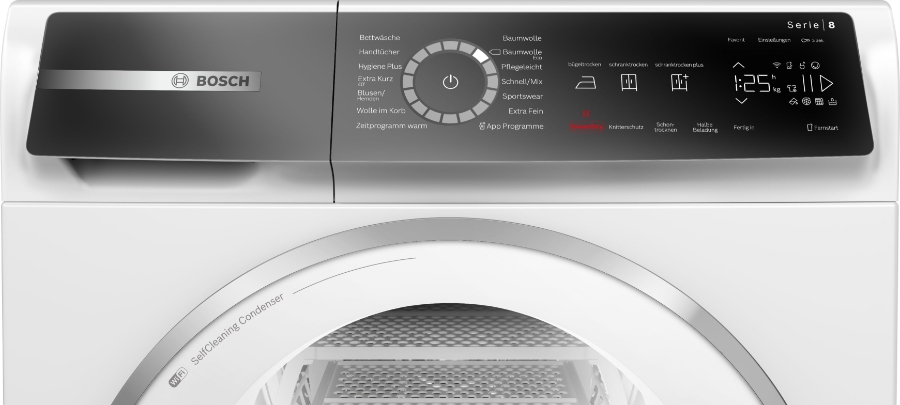 Bosch WQB245B90 Serie 8 Wärmepumpentrockner 9kg weiß,Selbstreinigender Kondensator,