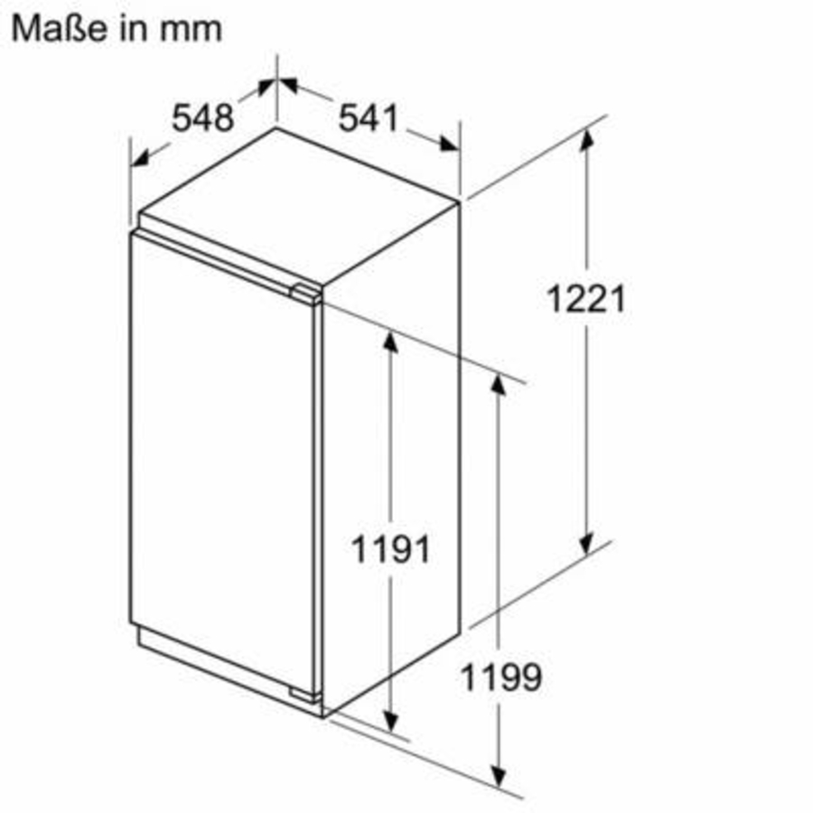 Bosch KIL42VFE0 Einbau-Kühlschrank mit Gefrierfach 122.5 x 56 cm Flachscharnier Weiss