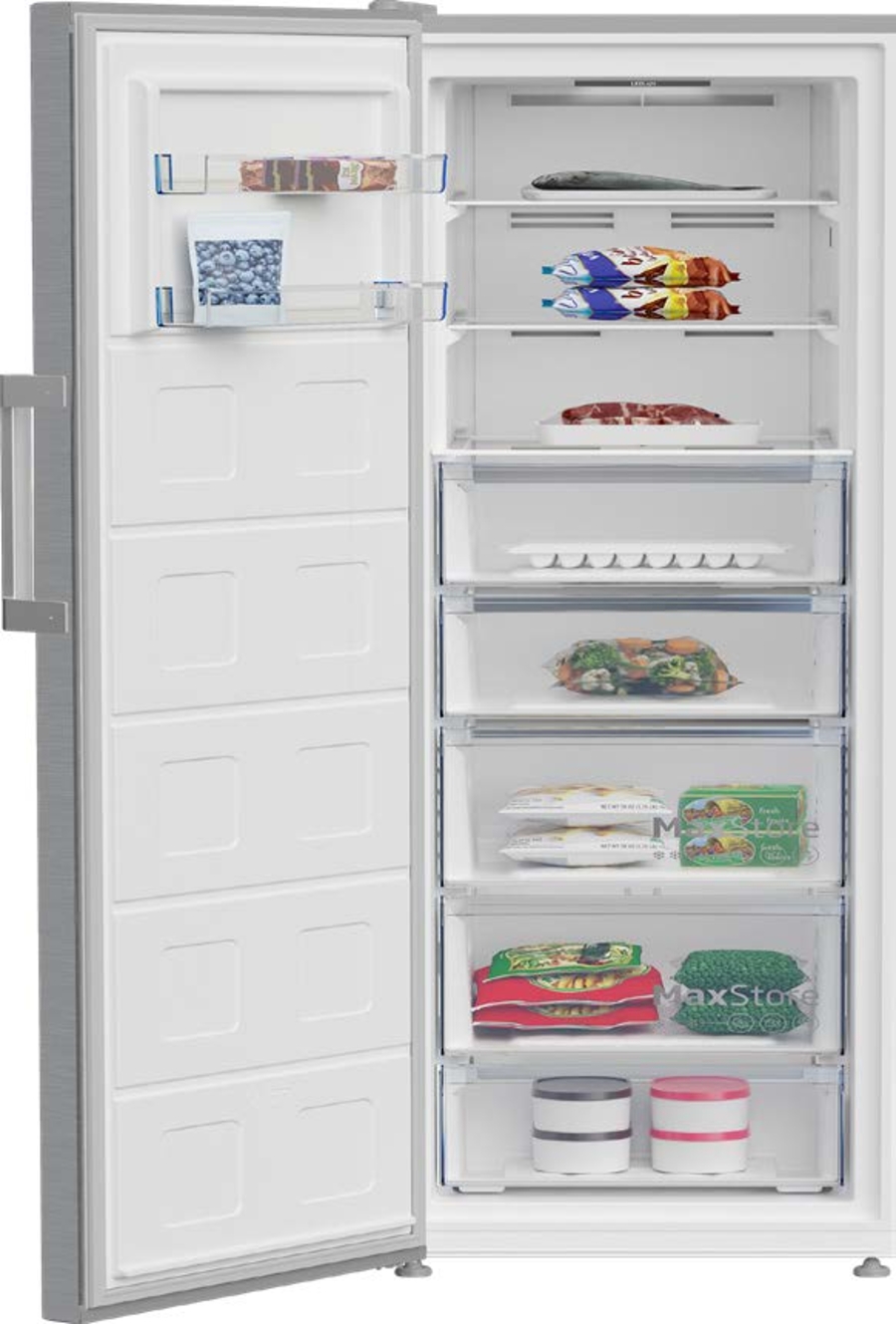 Beko B3RMFNE314XB Gefrierschrank Stand Edelstahllook No Frost H x B x T: 186,5 cm x 59,7 cm x 75,4 cm