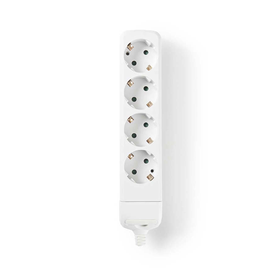 Nedis EXSO400F1WT Verlängerungsbuchse Schutzkontakt / Typ F (CEE 7/7) | 4-Wege | 3680 W |