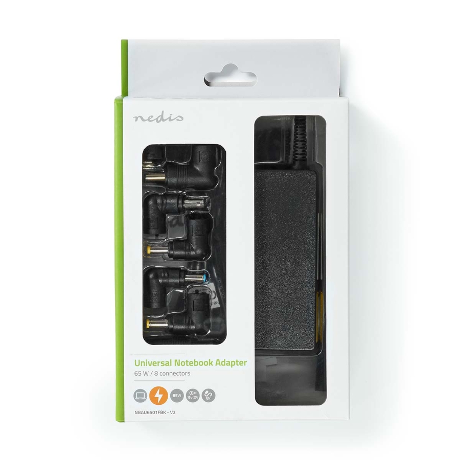 Nedis NBAU6501FBK Notebook Adapter Netzteil 65 W | 15 / 16 / 19 / 19.5 / 20 V DC | 4.0 A | Typ F (CEE 7