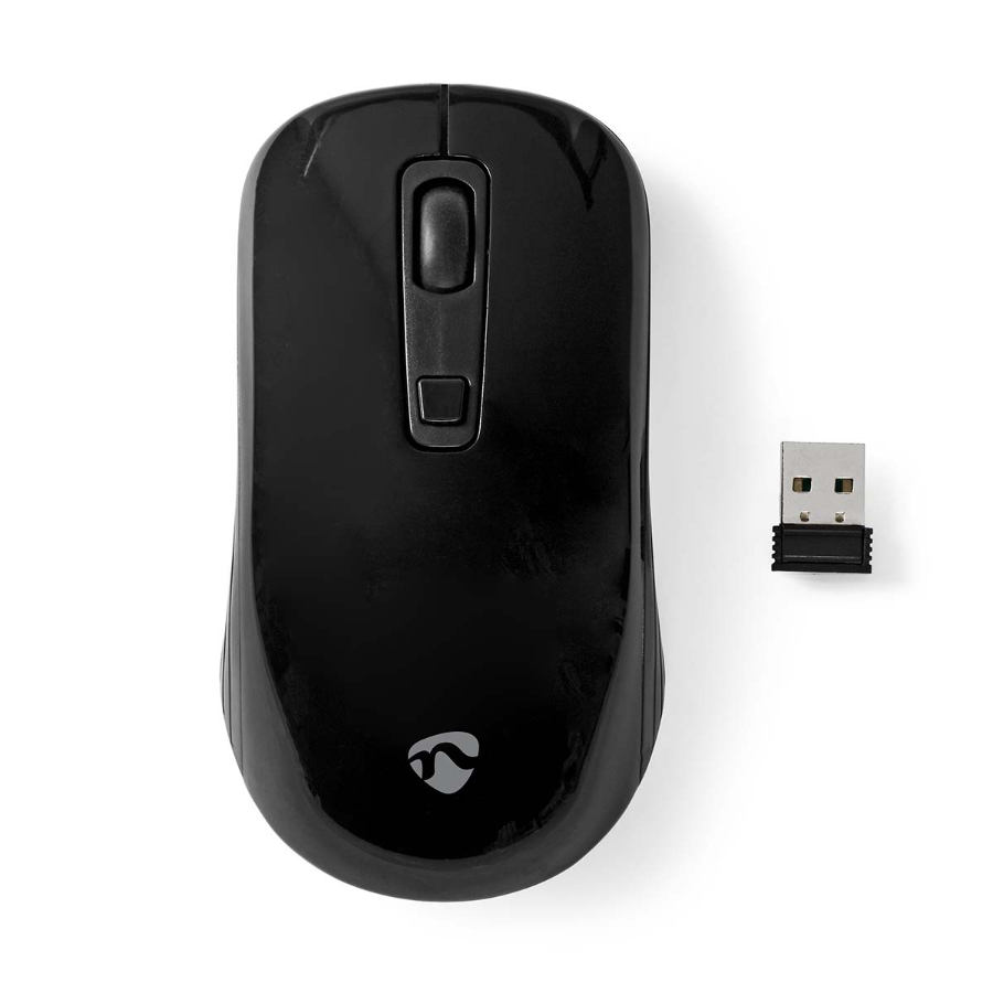 Nedis MSWS105BK  Mouse  Anzahl Knöpfe: 4 | Beidhändig Drahtlos | 800 / 1200 / 1600 dpi | Einstellbar DPI